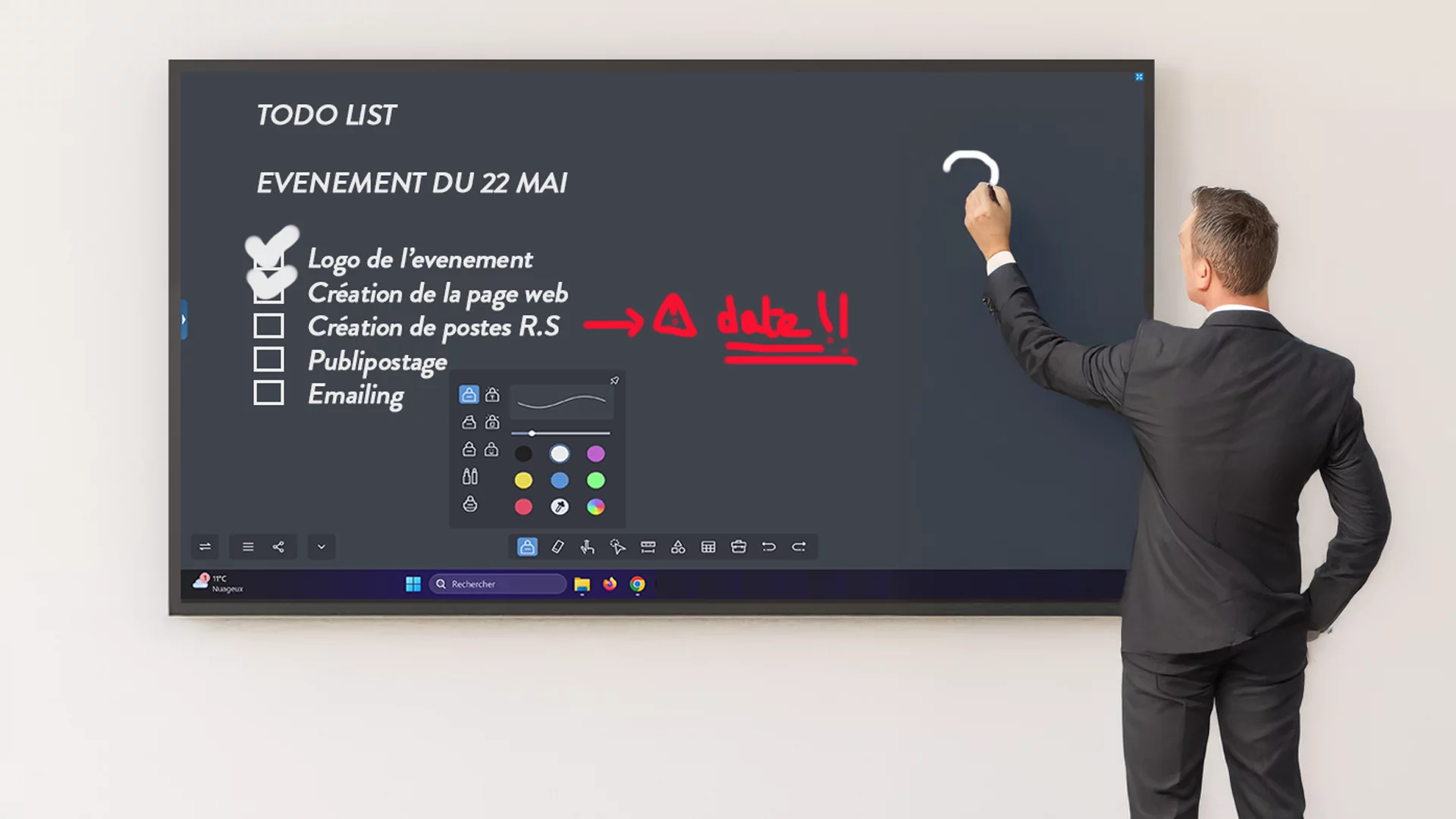 2cran interactifs, Utilisez le tableau blanc sur Window